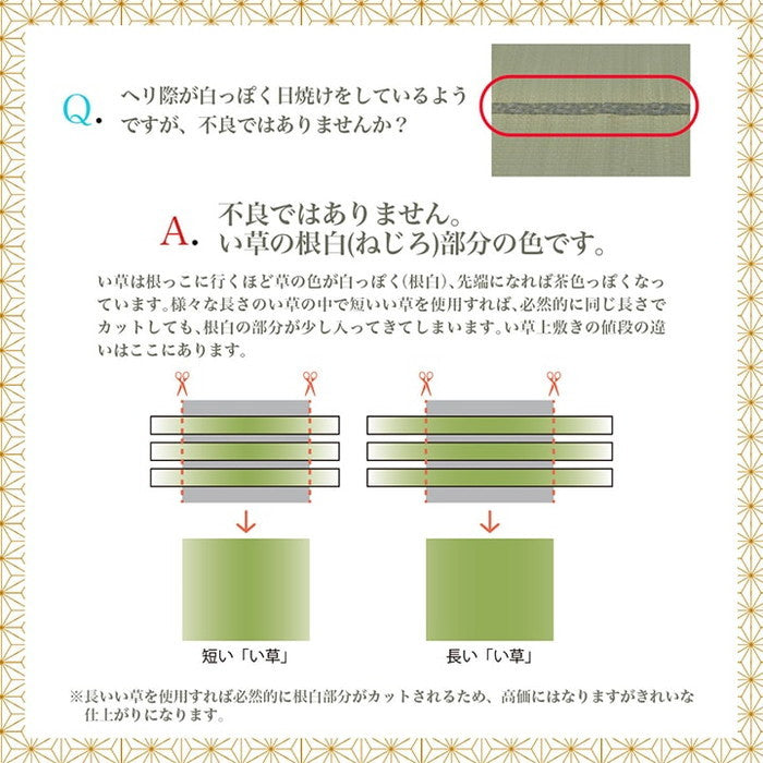 上敷き ゴザ 敷詰 カーペット い草 自然素材 日本製 国産 消臭 抗菌防臭 麻の葉 レトロ 和 江戸間8畳 約348×352cm ベージュ ihk-1080080020702