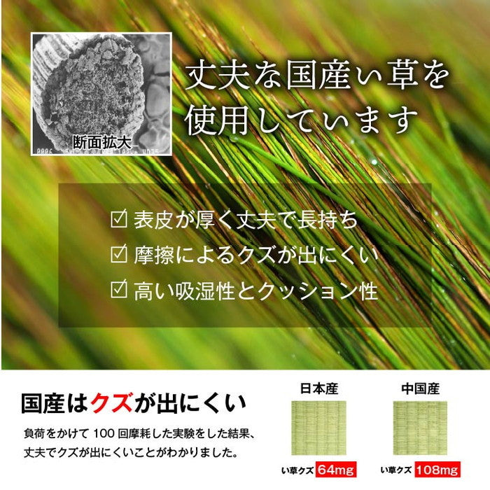 純国産 い草 上敷き カーペット 格子柄 江戸間6畳 約261×352cm ihk-1080230010602の画像