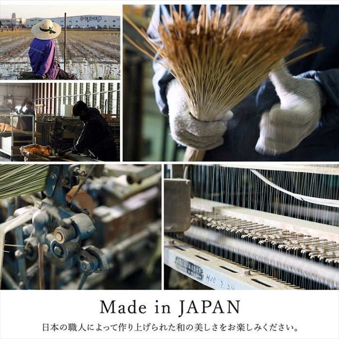 カーペット ござ 日本製 国産 敷詰 ラグ 敷物 ナチュラルスタイル い草 消臭 抗菌防臭 滑り止め 防炎 市松 江戸間6畳 約261×352cm ブラック ブラウン ihk-1080390030602の画像