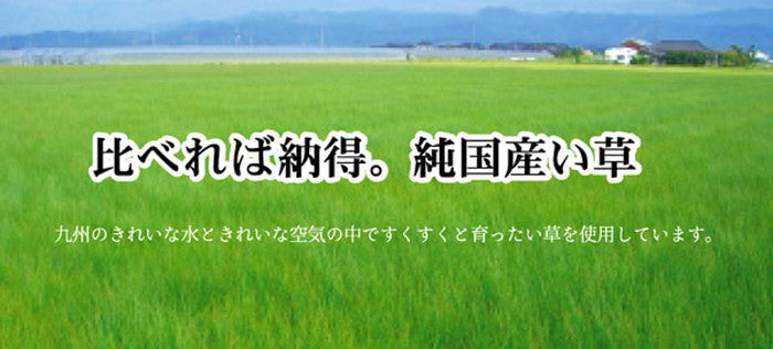 純国産 イ草花ござカーペット かれん 江戸間8畳 約348×352cm ブルー ローズ ihk-1080750040702