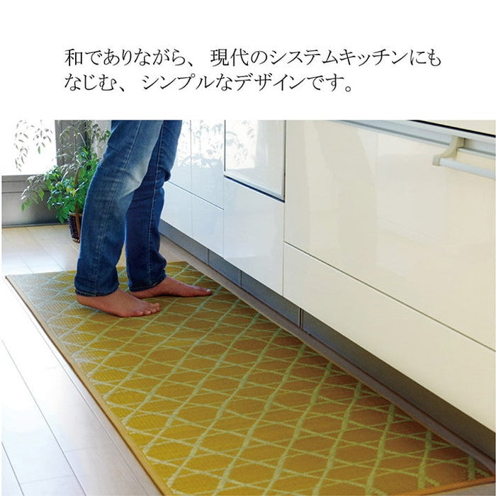 キッチン マット 150 60cm 幅広タイプ おしゃれ い草 畳 60×150cm 和 モダン グレー イエロー グリーン ネイビー ihk-1080840135505の画像