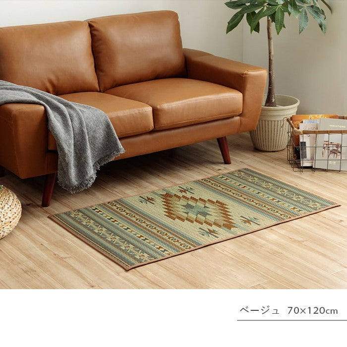 玄関マット 室内 おしゃれ マット い草ラグ 日本製 抗菌防臭 日本製 滑り止め ウレタン 新生活 ラグマット 北欧調 おすすめ 約70×120cm ベージュ ワイン ihk-1081990024704の画像