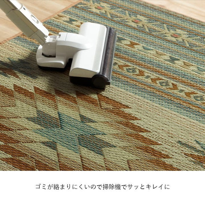 玄関マット 室内 おしゃれ マット い草ラグ 日本製 抗菌防臭 日本製 滑り止め ウレタン 新生活 ラグマット 北欧調 おすすめ 約70×120cm ベージュ ワイン ihk-1081990024704の画像