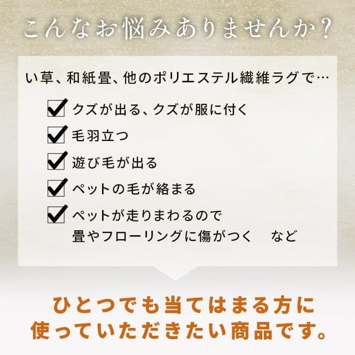 洗える ござ 日本製 国産 カーペット 丈夫 除菌スプレー対応 敷詰 ラグ 敷物 ペット 無地 江戸間3畳 約174×261cm ihk-1090040001002の画像