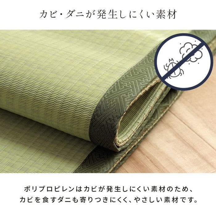 洗える ござ 日本製 国産 カーペット 丈夫 除菌スプレー対応 敷詰 ラグ 敷物 ペット 無地 江戸間3畳 約174×261cm ihk-1090040001002の画像