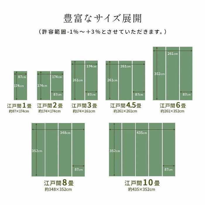 洗える ござ 日本製 国産 カーペット 丈夫 除菌スプレー対応 敷詰 ラグ 敷物 ペット 無地 江戸間4.5畳 約261×261cm ihk-1090040001102