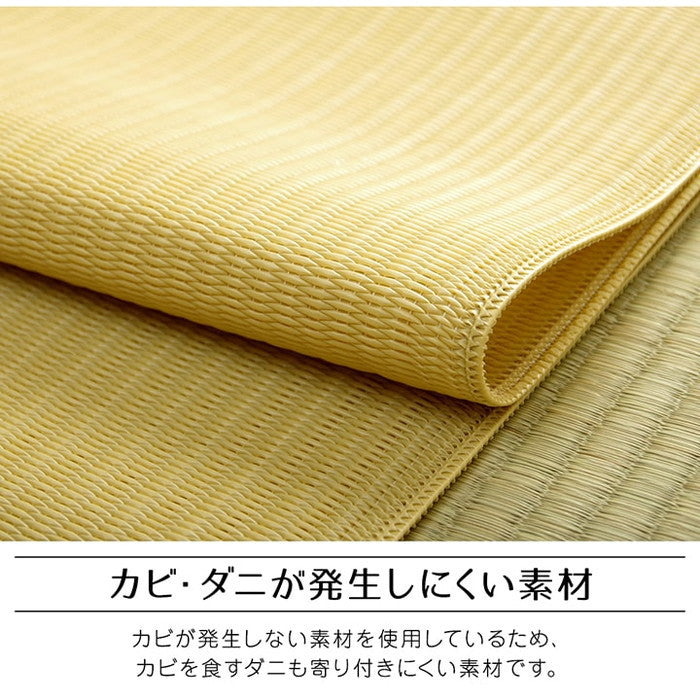 ラグ 洗える 日本製 国産 アウトドア レジャー アウトドア 和室 シンプル 江戸間2畳 約174×174cm ベージュ グリーン ihk-1090250020902の画像