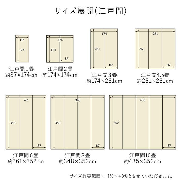 洗える ござ 日本製 国産 カーペット 丈夫 除菌スプレー対応 敷詰 ラグ 敷物 アウトドア レジャー ペット 江戸間8畳 約348×352cm ベージュ グリーン ihk-1090580021302