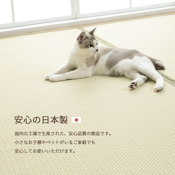 洗える ござ 日本製 国産 カーペット リバーシブル 丈夫 除菌スプレー対応 敷詰 ラグ 敷物 ペット 江戸間2畳 約174×174cm ブラウン グリーン グレー ihk-1090740020902の画像