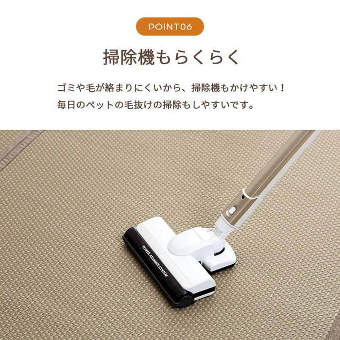 洗える ござ 日本製 国産 カーペット リバーシブル 丈夫 除菌スプレー対応 敷詰 ラグ 敷物 ペット 江戸間2畳 約174×174cm ブラウン グリーン グレー ihk-1090740020902の画像