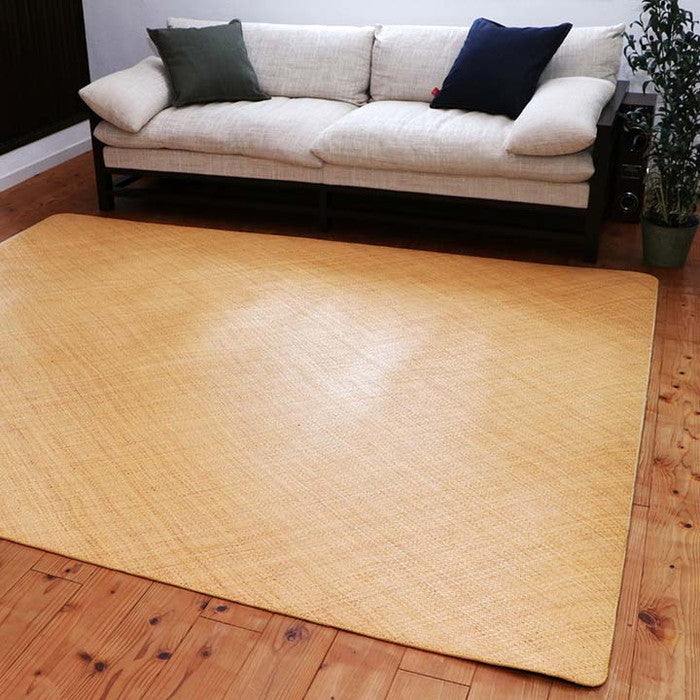 籐 敷 ラグ カーペット 自然素材 アジアン ラタン ひんやり 冷感 リゾート お手入れ簡単 丈夫 耐久性 汚れにくい ハンドメイド インドネシア産 あじろ織り 約140×200cm ihk-1100040014401の画像