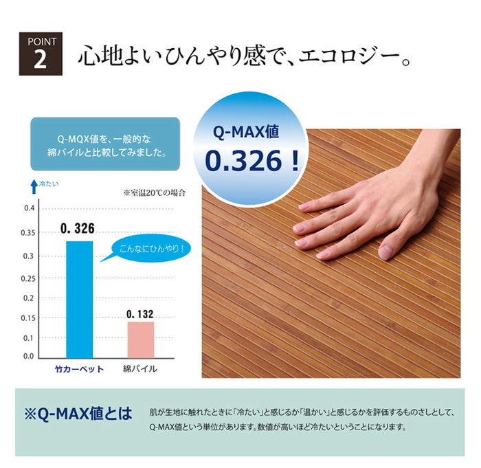 無地 細ひご使用 竹ラグカーペット 竹王 約180×220cm ihk-1100080014501の画像
