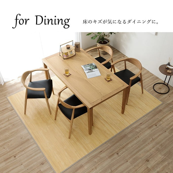 竹 ラグ カーペット 無地 自然素材 丈夫 ひんやり 孟宗竹 皮下使用 約200×240cm ライトブラウン ナチュラル ihk-1100130164601の画像