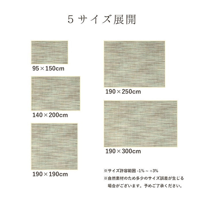 ラグ バンブー 竹 グラデーション 抗菌防臭 消臭 夏 オールシーズン 滑り止めシート付き 約140×200cm アイボリー ihk-1100290144407の画像