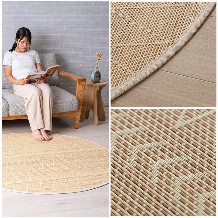 竹 ラグ カーペット ホワイトインテリア 裏地付き 天然素材 丈夫 抗菌防臭 消臭 お手入れ お掃除 簡単 約140×200cm ihk-1100980014501の画像