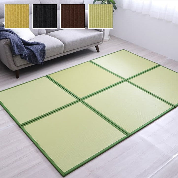 日本製 水拭きできる ポリプロピレン 置き畳 ユニット畳 軽量 軽い シンプル 67×67×1.7cm 9枚1セット ベージュ ブラック ブラウン グリーン ihk-1110460020606の画像