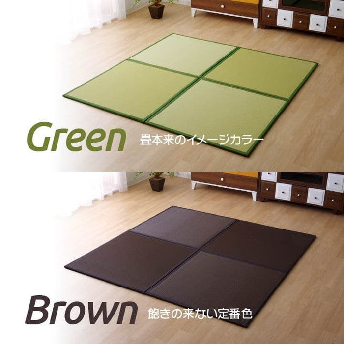 日本製 水拭きできる ポリプロピレン 置き畳 ユニット畳 軽量 軽い シンプル 67×67×1.7cm 9枚1セット ベージュ ブラック ブラウン グリーン ihk-1110460020606の画像