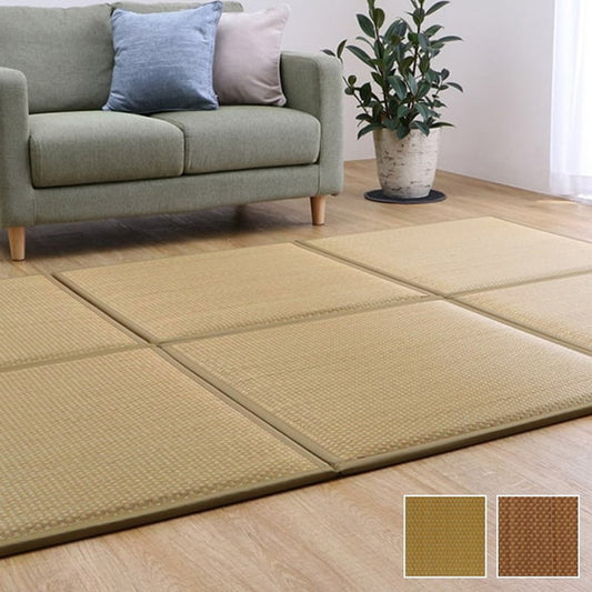 置き畳 ユニット畳 システム畳 国産 日本製 低反発ウレタン 約82×82×2.3cm 単品 ベージュ ブラウン ihk-1110530020201の画像