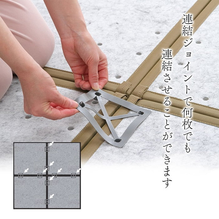 置き畳 ユニット畳 システム畳 国産 日本製 低反発ウレタン 約82×82×2.3cm 単品 ベージュ ブラウン ihk-1110530020201の画像