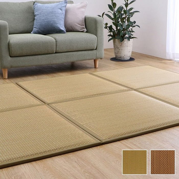 置き畳 ユニット畳 システム畳 国産 日本製 低反発ウレタン 約82×82×2.3cm 4P 同色4枚組 ベージュ ブラウン ihk-1110530020204の画像
