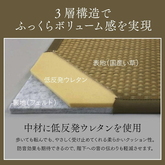 置き畳 ユニット畳 システム畳 国産 日本製 低反発ウレタン 約82×82×2.3cm 6P 各色3枚 ベージュ3枚3枚 ベージュ/ブラウン ihk-1110530350205の画像