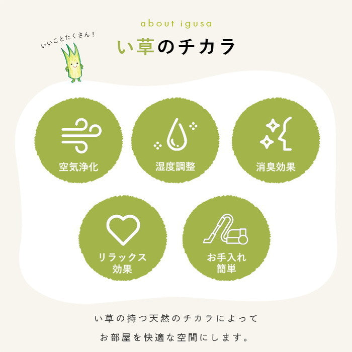 置き畳 国産 い草 簡単 和室 ベビー キッズ プレイマット フロアマット 約70×70cm 単品 ihk-1110641010401の画像