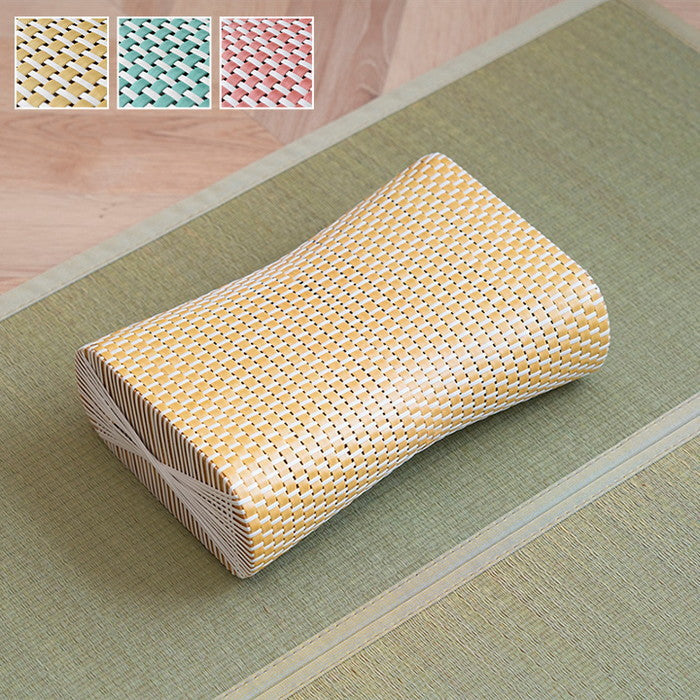 枕 まくら PPまくら PP枕 籐枕風 ピロー 通気性 蒸れない ポリプロピレン 軽い 丈夫 手編み 約30×20cm ベージュ ブルー レッド ihk-1120590021601の画像