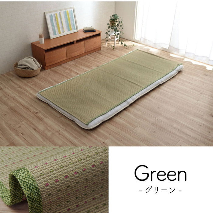 敷きパッド シーツ 消臭 涼しい い草 抗菌防臭 消臭 シンプル 小林製薬コバガード使用 約88×200cm シングル ブルー ブラウン グリーン オレンジ ihk-1120700040726の画像