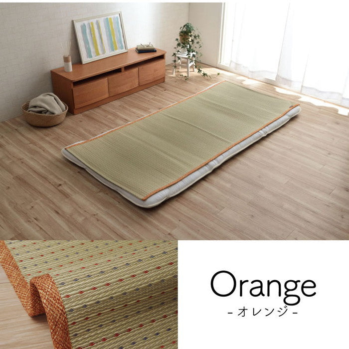 敷きパッド シーツ 消臭 涼しい い草 抗菌防臭 消臭 シンプル 小林製薬コバガード使用 約88×200cm シングル ブルー ブラウン グリーン オレンジ ihk-1120700040726の画像
