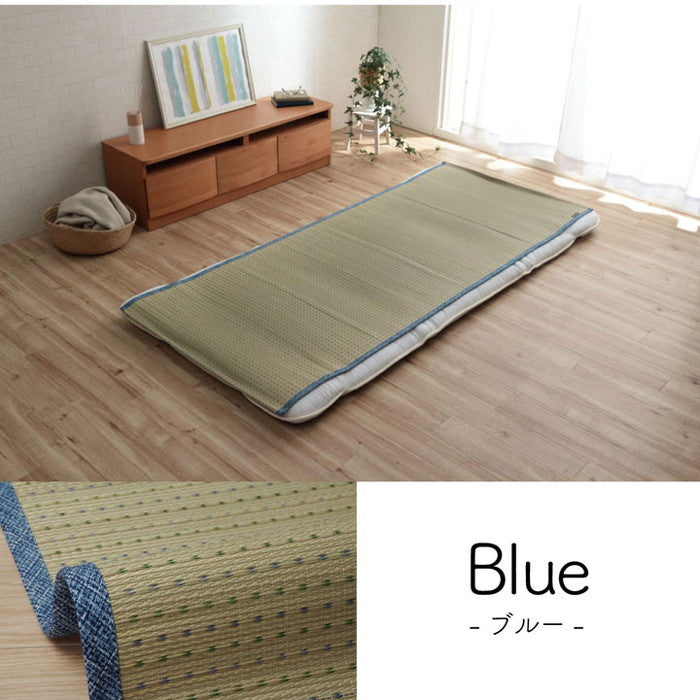 敷きパッド シーツ 消臭 涼しい い草 抗菌防臭 消臭 シンプル 小林製薬コバガード使用 約88×200cm シングル ブルー ブラウン グリーン オレンジ ihk-1120700040726の画像