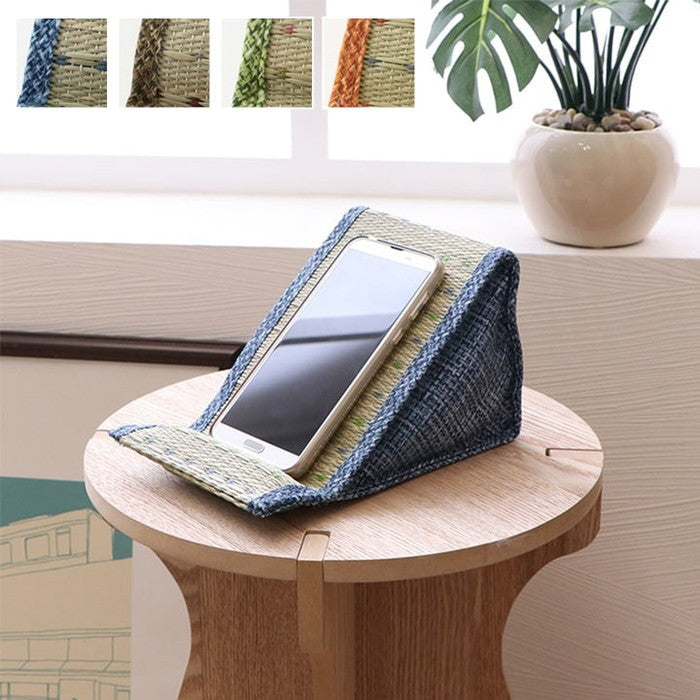 スマホ用 スタンド い草 抗菌防臭 シンプル 小林製薬コバガード使用 約12×20×11cm ブルー ブラウン グリーン オレンジ ihk-1120700041001の画像