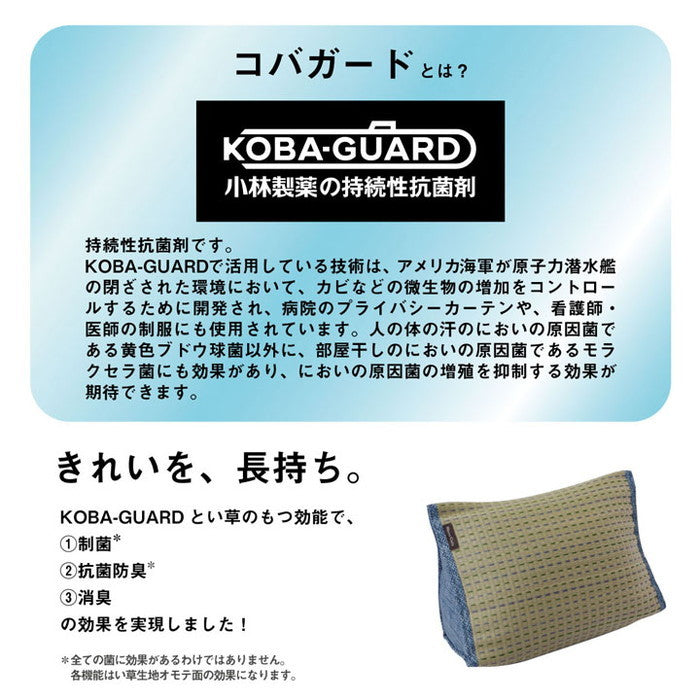 クッション くつろぎ い草 抗菌防臭 シンプル 小林製薬コバガード使用 約40×30×20cm ブルー ブラウン グリーン オレンジ ihk-1120700042201の画像