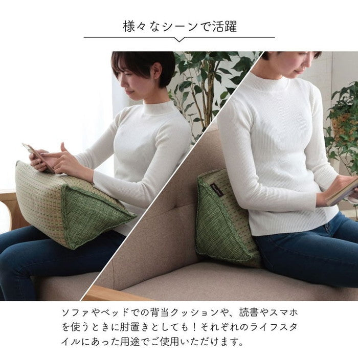 クッション くつろぎ い草 抗菌防臭 シンプル 小林製薬コバガード使用 約40×30×20cm ブルー ブラウン グリーン オレンジ ihk-1120700042201の画像