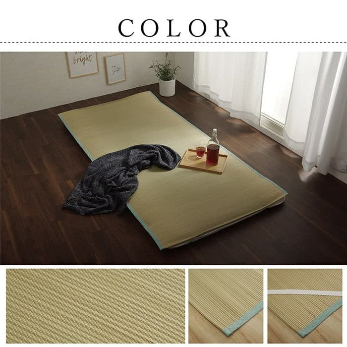 国産 い草 敷きパッド さらさら 涼しい 消臭 四隅バンド付き ダブル 約140×200cm ihk-1121560011201の画像