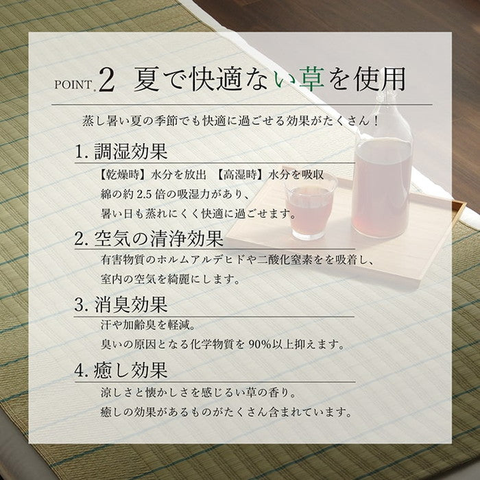 国産 い草 い草シーツ ネゴザ 寝ござ シンプル さらさら シングル 約88×180cm ブルー グリーン ihk-1122460040725の画像