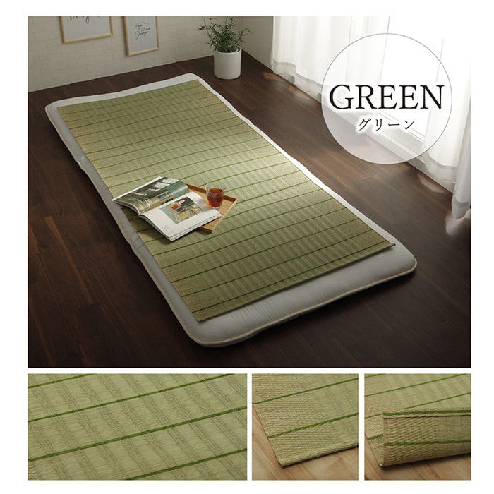 国産 い草 い草シーツ ネゴザ 寝ござ シンプル さらさら シングル 約88×180cm ブルー グリーン ihk-1122460040725の画像