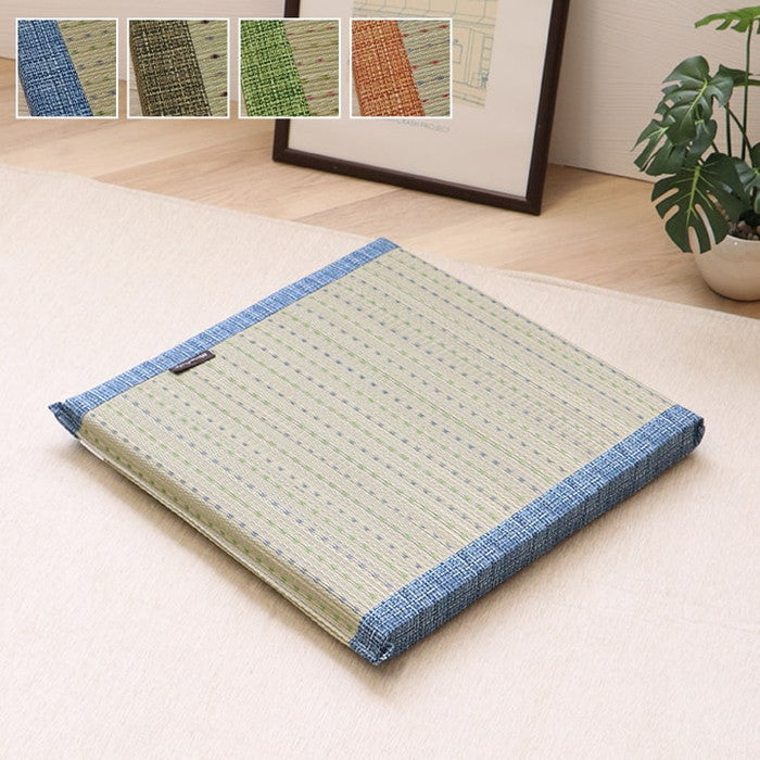 クッション へたりにくい クッション性 い草 抗菌防臭 消臭 シンプル 小林製薬コバガード使用 約43×43cm ブルー ブラウン グリーン オレンジ ihk-1130120040802の画像