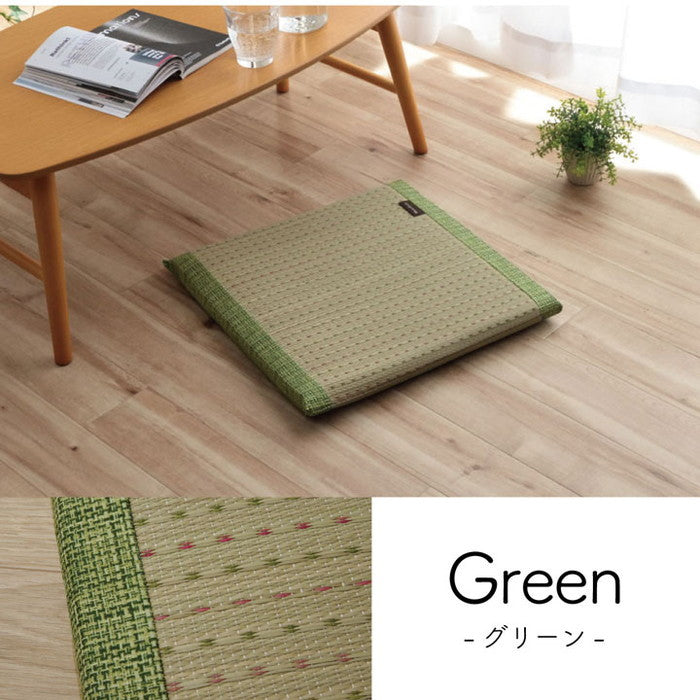 クッション へたりにくい クッション性 い草 抗菌防臭 消臭 シンプル 小林製薬コバガード使用 約43×43cm ブルー ブラウン グリーン オレンジ ihk-1130120040802の画像