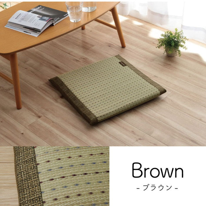 クッション へたりにくい クッション性 い草 抗菌防臭 消臭 シンプル 小林製薬コバガード使用 約43×43cm ブルー ブラウン グリーン オレンジ ihk-1130120040802の画像