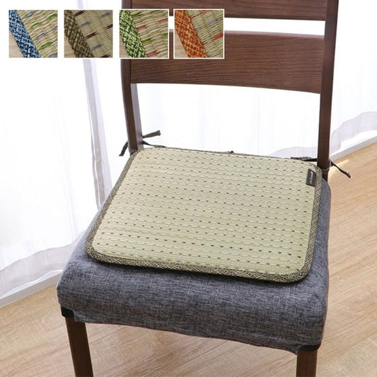 クッション ひも付き い草 抗菌防臭 消臭 シンプル 小林製薬コバガード使用 約40×40cm ブルー ブラウン グリーン オレンジ ihk-1140500040202の画像