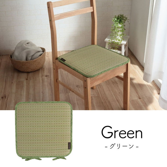 クッション ひも付き い草 抗菌防臭 消臭 シンプル 小林製薬コバガード使用 約40×40cm ブルー ブラウン グリーン オレンジ ihk-1140500040202の画像