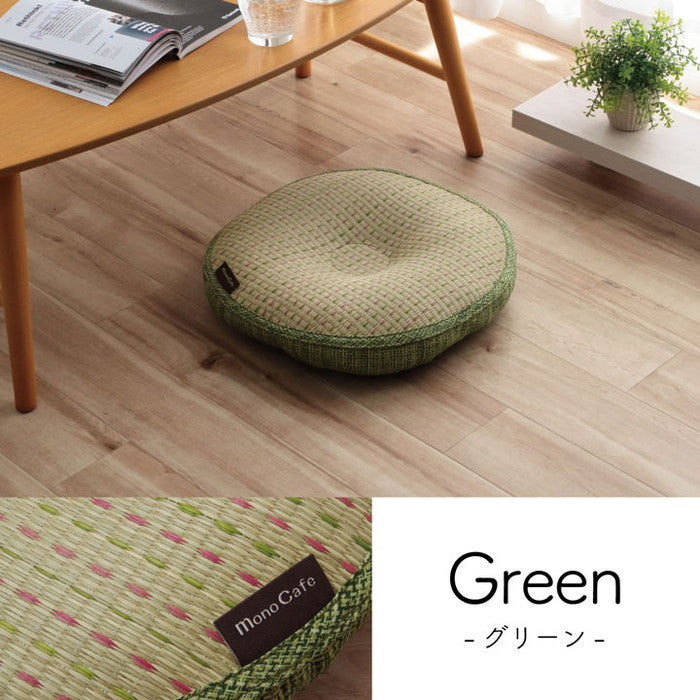 クッション 円座 低反発 い草 抗菌防臭 消臭 シンプル 小林製薬コバガード使用 約40丸 ブルー ブラウン グリーン オレンジ ihk-1140500040402の画像