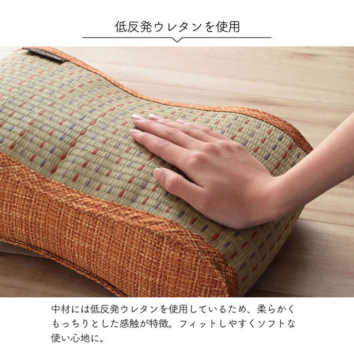 クッション くつろぎ リラックス い草 抗菌防臭 消臭 シンプル 小林製薬コバガード使用 約38×20cm ブルー ブラウン グリーン オレンジ ihk-1140500040602の画像