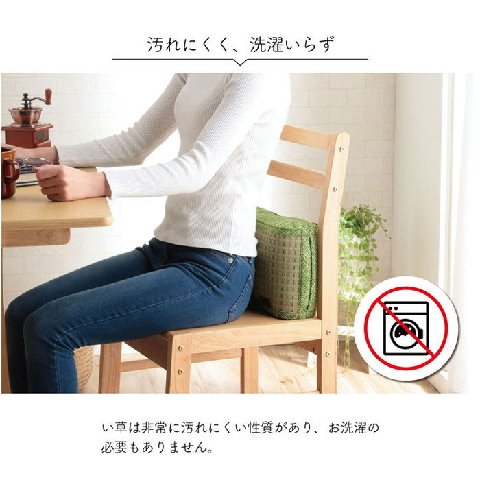 クッション くつろぎ リラックス い草 抗菌防臭 消臭 シンプル 小林製薬コバガード使用 約38×20cm ブルー ブラウン グリーン オレンジ ihk-1140500040602の画像