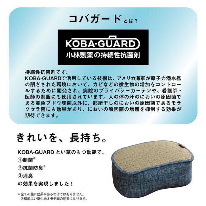 クッション くつろぎ リラックス スマホ い草 抗菌防臭 消臭 シンプル 小林製薬コバガード使用 約30×40×15cm ブルー ブラウン グリーン オレンジ ihk-1140500040802の画像