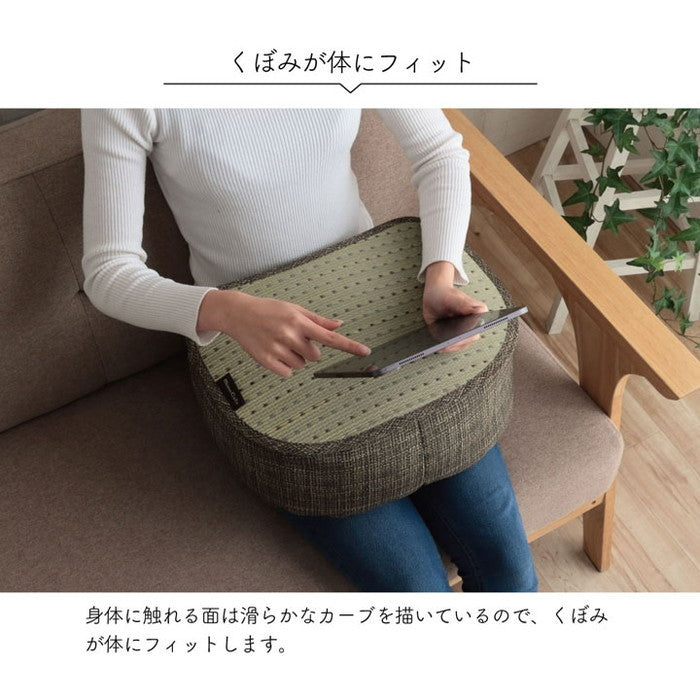 クッション くつろぎ リラックス スマホ い草 抗菌防臭 消臭 シンプル 小林製薬コバガード使用 約30×40×15cm ブルー ブラウン グリーン オレンジ ihk-1140500040802の画像