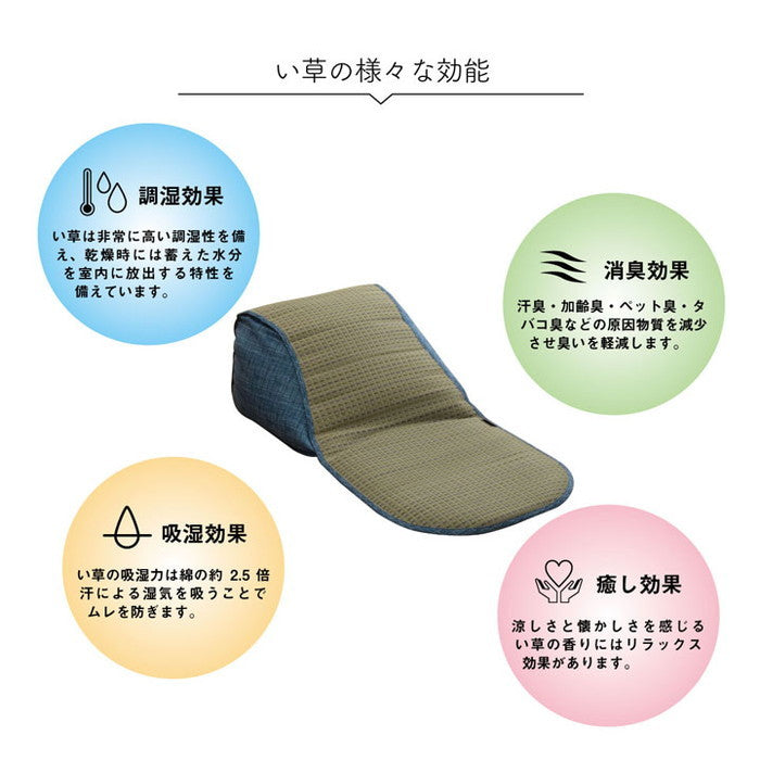 クッション くつろぎ ごろごろ い草 抗菌防臭 消臭 シンプル 小林製薬コバガード使用 約48×90cm ブルー ブラウン グリーン オレンジ ihk-1140500040902の画像