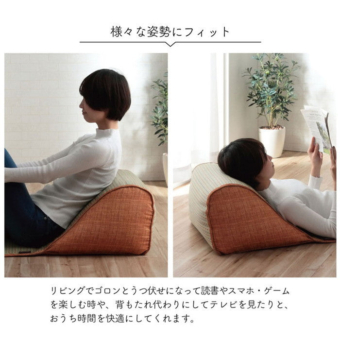 クッション くつろぎ ごろごろ い草 抗菌防臭 消臭 シンプル 小林製薬コバガード使用 約48×90cm ブルー ブラウン グリーン オレンジ ihk-1140500040902の画像