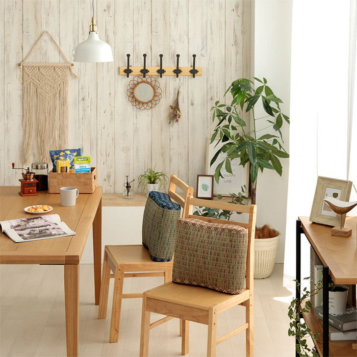 クッション 大フィット 腰当 い草 チェック柄 調湿 空気清浄 お手入れ簡単 約40×30×12cm ベージュ ブルー ihk-1142260021402の画像