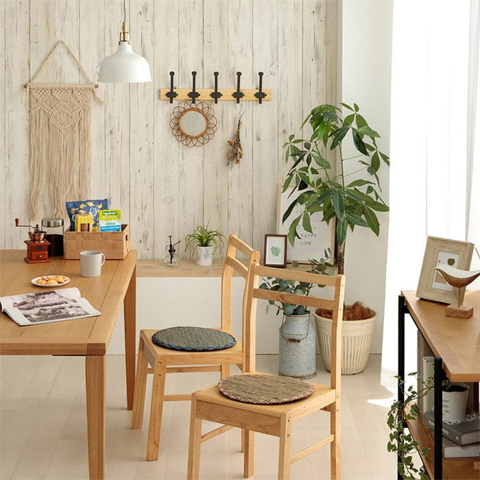 クッション チェアパッド い草 チェック柄 調湿 空気清浄 お手入れ簡単 約35丸cm ベージュ ブルー ihk-1142260022402の画像